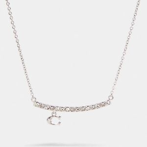 💎Coach Signature Pave Bar Necklace